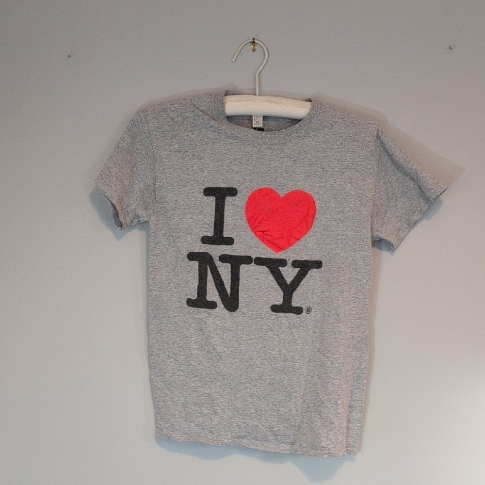 Gray I Love NY Unisex Adult T-Shirt